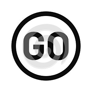 Go icon inside a circle