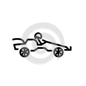 Go kart icon vector isolated on white background, Go kart sign , linear symbol and stroke design elements in outline style