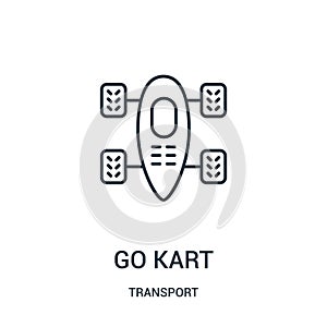 go kart icon vector from transport collection. Thin line go kart outline icon vector illustration