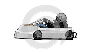 go kart illustration vector are perfect for logos or screen printing and stickers
