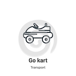 Go kart outline vector icon. Thin line black go kart icon, flat vector simple element illustration from editable transport concept
