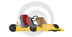 Go kart racing flat style vector illustration