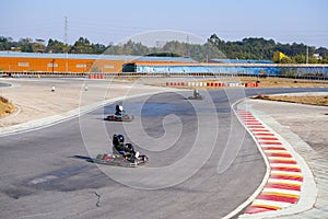 Go-kart racing on the professional track