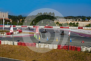 Go-kart racing on the professional track