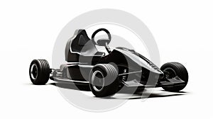 Energy-charged Black Go-kart On White Background photo