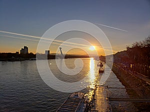 Sunset over the SNP bridge