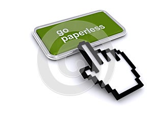 Go paperless button on white