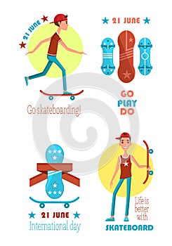 Go Play Do Skateboarding, 21 June Colorful Poster