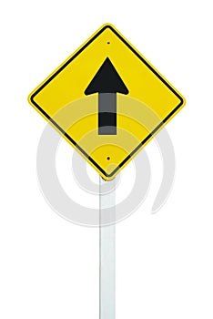 Go straight direction traffic sign isolated photo