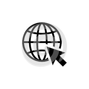 Go to web Icon in flat style. Internet symbol photo