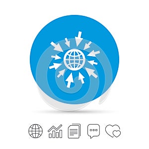 Go to Web icon. Globe with mouse cursors.
