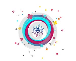 Go to Web icon. Globe with mouse cursors.