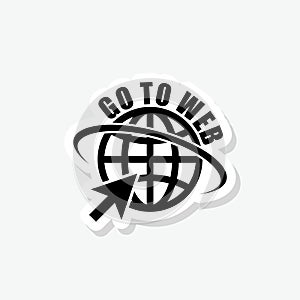Go to web icon illustration sticker sign for mobile concept and web design