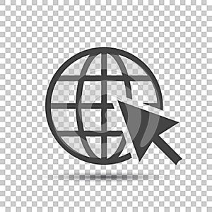 Go to web icon. Internet flat vector illustration for website on