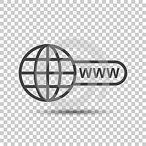 Go to web icon. Internet flat vector illustration for website on