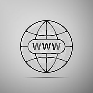 Go To Web icon isolated on grey background. Www icon. Website pictogram. World wide web symbol. Internet symbol for your