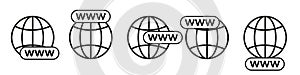 Go to web icon symbol. Internet icon. Website icon set. Globe icon. Isolated vector. Vector
