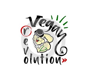 Go vegan.Vegan Revolution.Sailor Popeye. photo