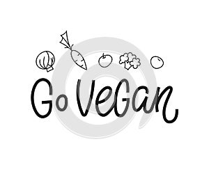 Go vegan shirt print quote lettering