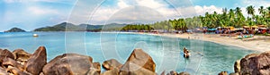 Goa beach panorama, Palolem, India