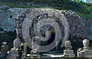 Goa Gajah ancient temple in Bali photo
