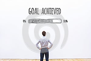 Goal achieved progress loading bar, concept