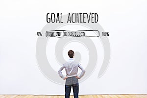 Goal achieved progress loading bar, concept photo