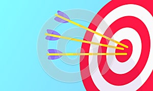 Goal achievemen business concept sport target icon and arrows.