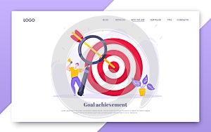 Goal achievement business concept sport target icon and arrow in the bullseye.