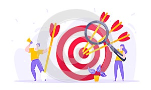 Goal achievement business concept sport target icon and arrows in the bullseye.