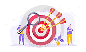 Goal achievement business concept sport target icon and arrows in the bullseye.