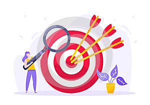 Goal achievement business concept sport target icon and arrows in the bullseye.