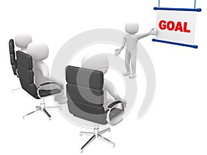 Goal concept.Isolated on white background.3d rendered