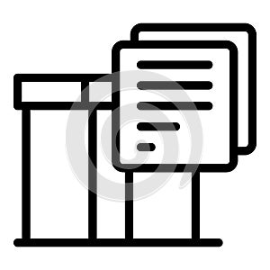 Goal delivery icon outline vector. Fill form