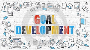 Goal Development in Multicolor. Doodle Design.