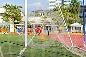 Goal football in the football academy and children practice