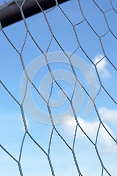 Goal football - soccer nets with blue sky