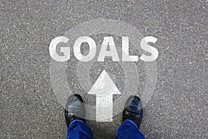 Goal goals setting success new aspirations strategy future businessman business concept