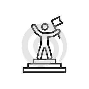 Goal, icon in line design. Goal, target, achievement, success, objective, aim, ambition on white background vector. Goal photo