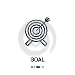 goal icon vector from business collection. Thin line goal outline icon vector illustration. Linear symbol for use on web and