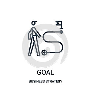 goal icon vector from business strategy collection. Thin line goal outline icon vector illustration