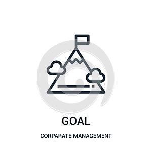 goal icon vector from corparate management collection. Thin line goal outline icon vector illustration. Linear symbol for use on