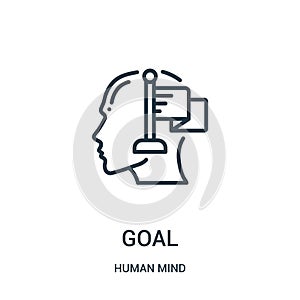 goal icon vector from human mind collection. Thin line goal outline icon vector illustration. Linear symbol for use on web and