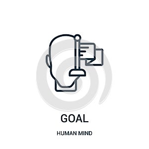 goal icon vector from human mind collection. Thin line goal outline icon vector illustration. Linear symbol for use on web and