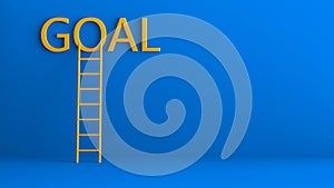 goal ladder on blue background