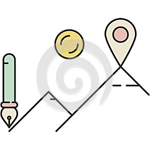 Goal, marketing plan success identity icon vector