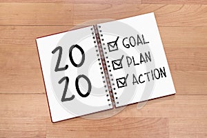 `Goal Plan Action ` written notebook