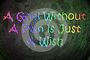 A Goal Without A Plan Is Just A Wish Concept