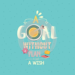 A goal without a plan is just a wish quotes word poster