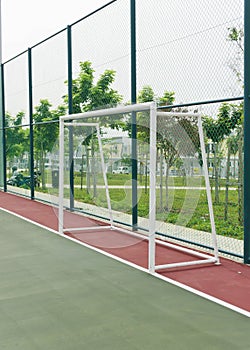 Goal post in futsal court.